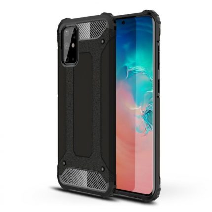 Silikonski ovitek Carbon Armor za Samsung Galaxy A12 A125 - črn