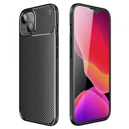 Silikonski ovitek Carbon za iPhone 13 6.1 - črn