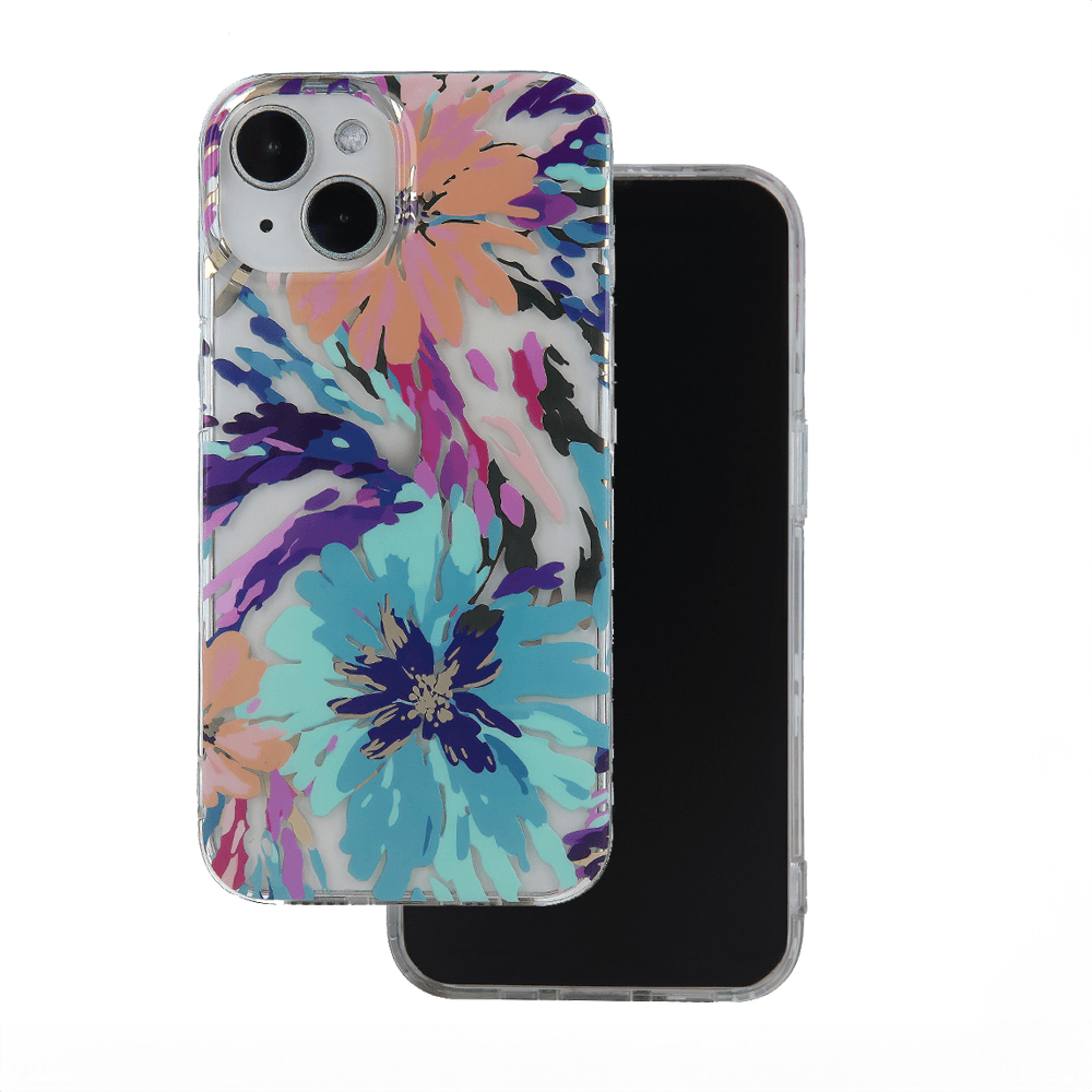 Silikonski ovitek Flower Fantasy za iPhone 16 - mint