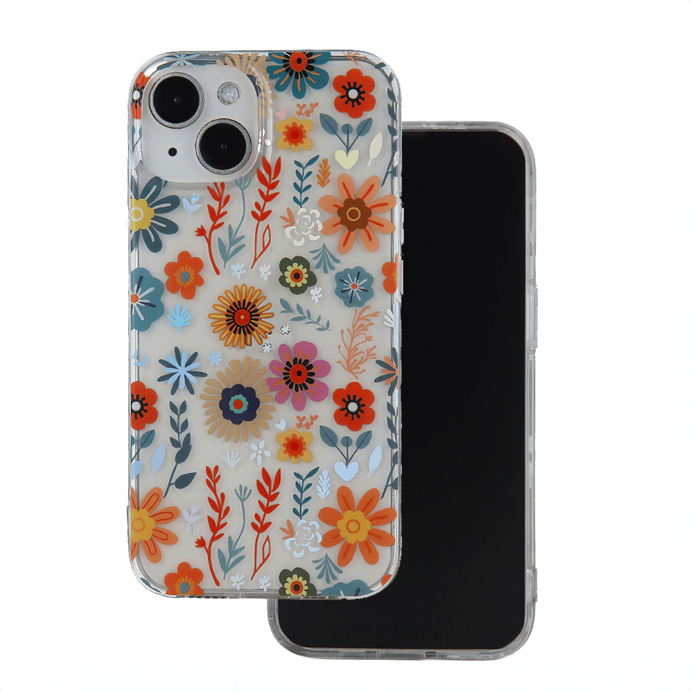 Silikonski ovitek Hippie Flower za Samsung Galaxy A05s - oranžen