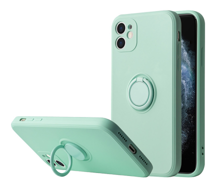 Silikonski ovitek Liquid Ring za iPhone 13 Pro Max - mint