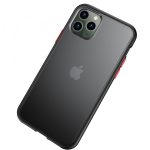 Silikonski ovitek s trdim zadnjim delom za iPhone 12 Pro Max - črn