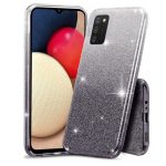 Silikonski ovitek z bleščicami Bling 2v1 za Samsung Galaxy S22 Plus 5G - srebrno siv