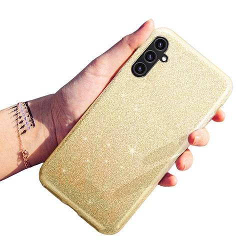 Silikonski ovitek z bleščicami Bling za Samsung Galaxy A25 - zlat