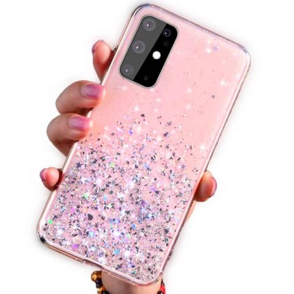 Silikonski ovitek z bleščicami SPARKLE za Samsung Galaxy A02s A025 - roza