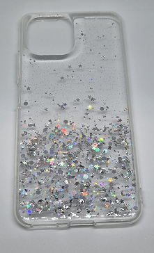 Silikonski ovitek z bleščicami SPARKLE za iPhone 15 Pro - prozoren