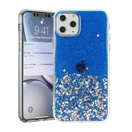 Silikonski ovitek z bleščicami SPARKLE za Samsung Galaxy A02s A025 - temno moder