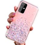 Silikonski ovitek z bleščicami SPARKLE za Samsung Galaxy A12 A125 - roza