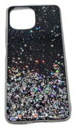 Silikonski ovitek z bleščicami SPARKLE za Samsung Galaxy S21 FE G990 - črn