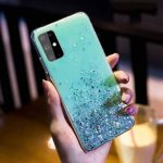 Silikonski ovitek z bleščicami SPARKLE za Samsung Galaxy A12 A125 - moder