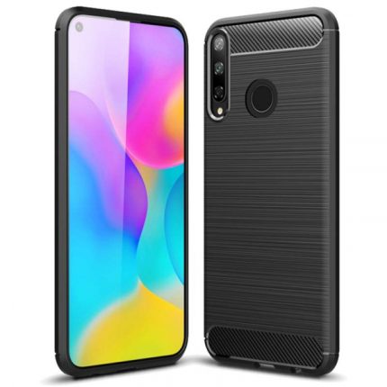 Silikonski ovitek za Huawei P40 Lite E - mat carbon črn