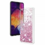 Silikonski ovitek za Samsung Galaxy A40 A405 prozoren s pink bleščicami