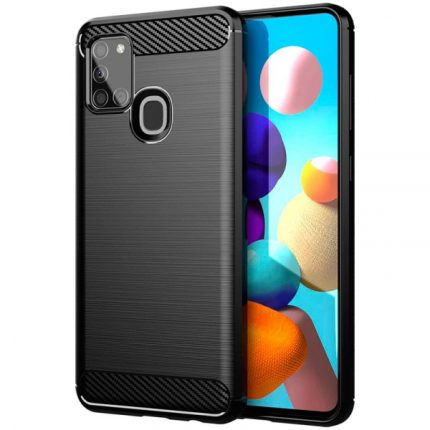 Silikonski ovitek za Samsung Galaxy A21s A217 - mat carbon črn