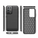 Silikonski ovitek za Samsung Galaxy S21 Ultra G998 - mat carbon črn