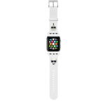 Karl Lagerfeld silikonski pašček za uro za Apple Watch 38 / 40 mm - Heads - bel - KLAWMSLCKW