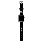 Karl Lagerfeld silikonski pašček za uro Apple Watch 38 / 40 mm - Karls Head - črn - KLAWMSLKK