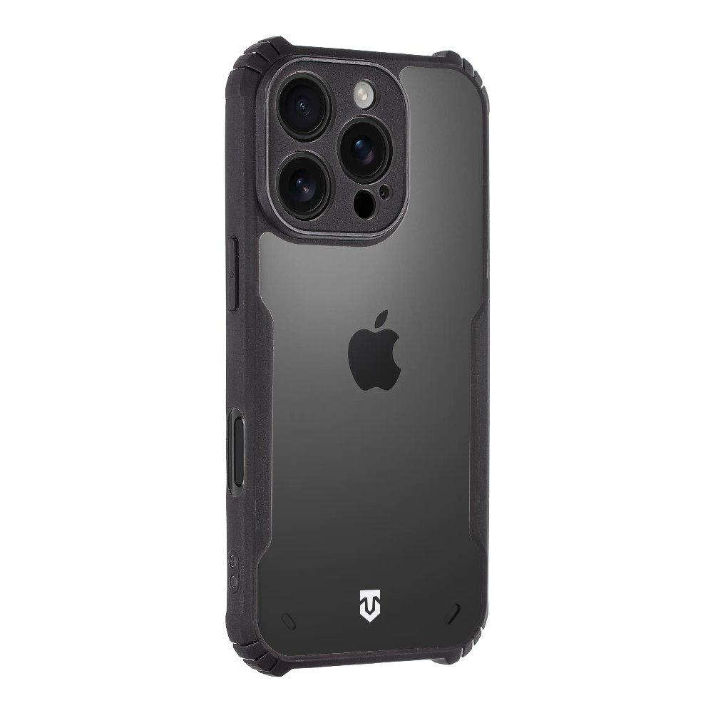 Tactical Quantum silikonski ovitek za iPhone 16 Pro - prozorno črn