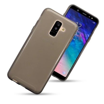 Ultra tanek silikonski ovitek za Samsung Galaxy A6 Plus 2018 A605 - prozorno črn