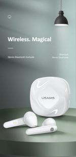 USAMS BLUETOOTH SLUŠALKA (slušalke) TWC SD 5.0 stereo - bele