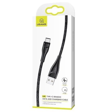 USAMS podatkovni kabel U41 SJ395 Type C na USB 2A 2m črn pleten